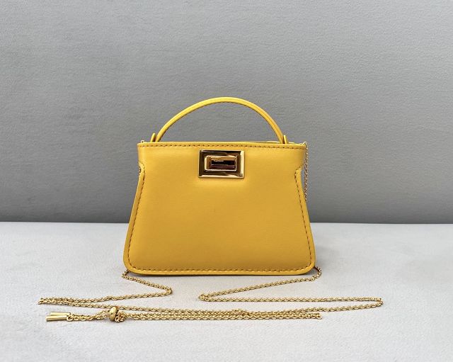 Fendi original calfskin micro peekaboo IseeU bag 8BN225 yellow