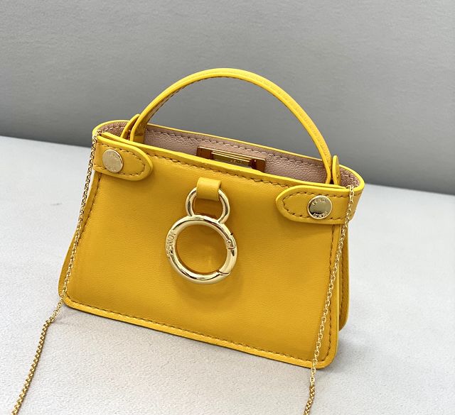 Fendi original calfskin micro peekaboo IseeU bag 8BN225 yellow