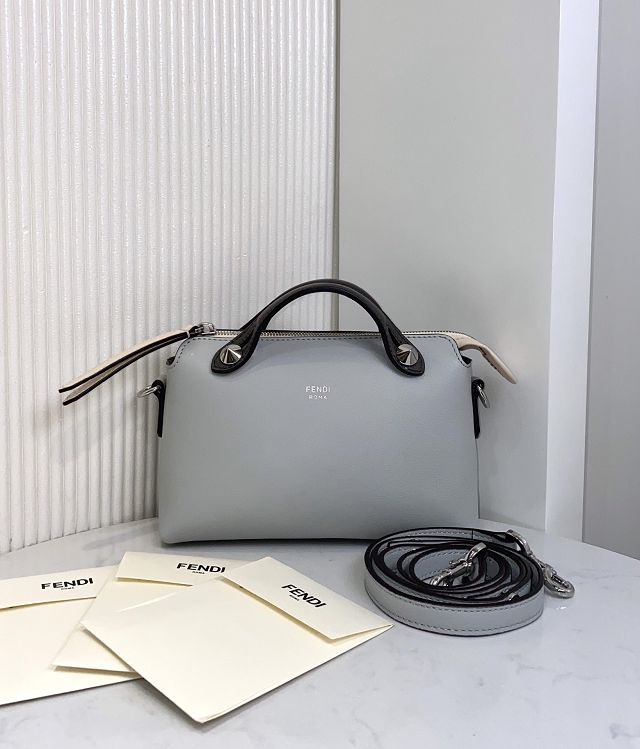 Fendi original calfskin mini by the way boston bag 8BL145 grey