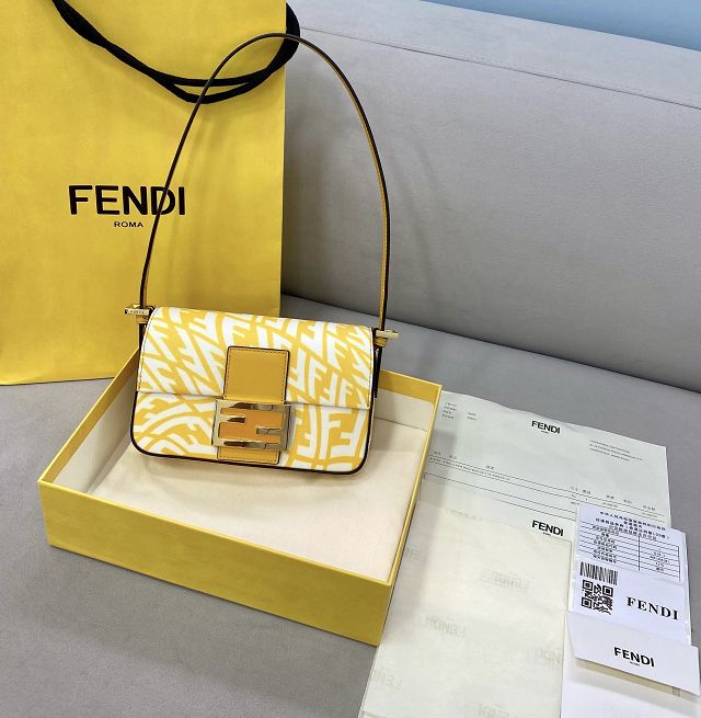 Fendi original canvas mini 1997 baguette bag 8BR712 yellow