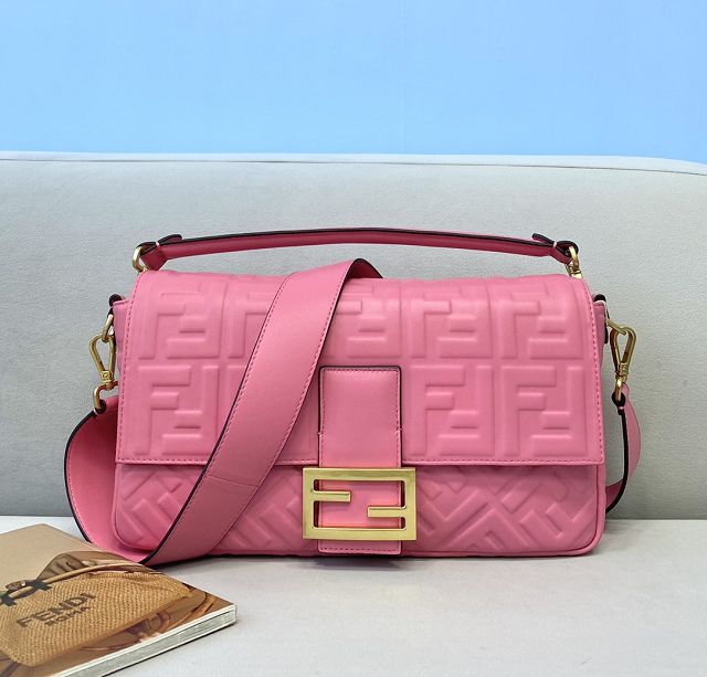 Fendi original lambskin large baguette bag 8BR795 pink