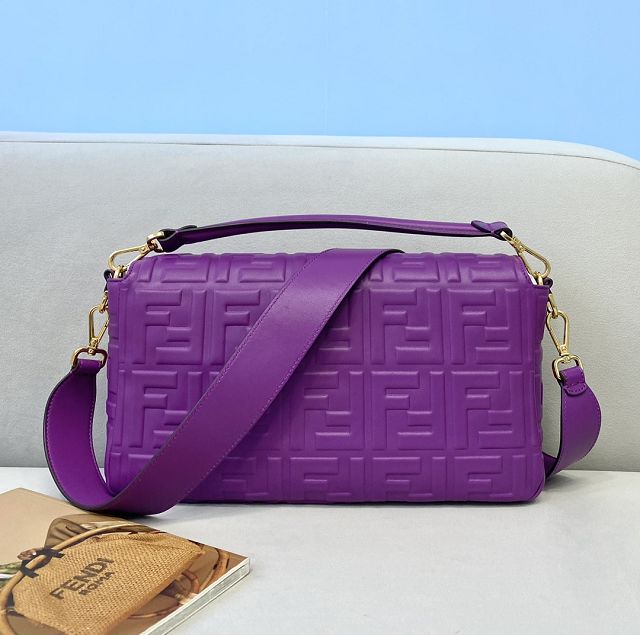 Fendi original lambskin large baguette bag 8BR795 purple