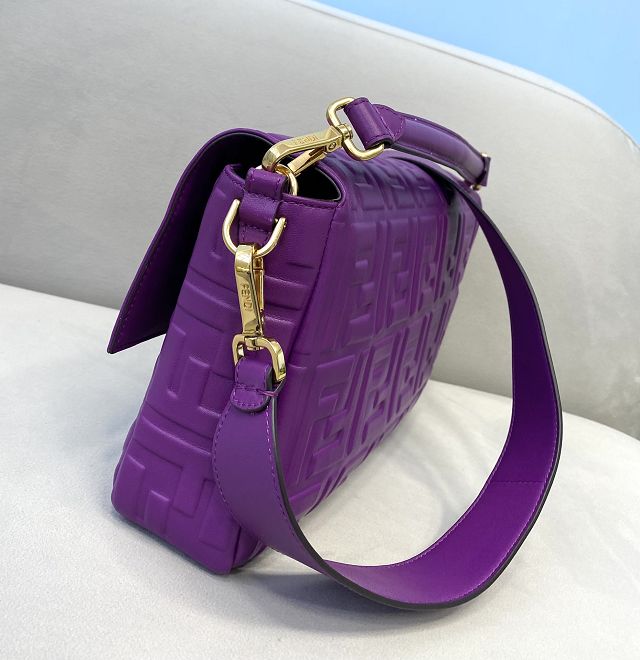 Fendi original lambskin large baguette bag 8BR795 purple