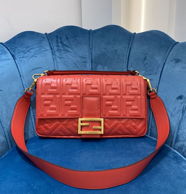 Fendi original lambskin large baguette bag 8BR795 red