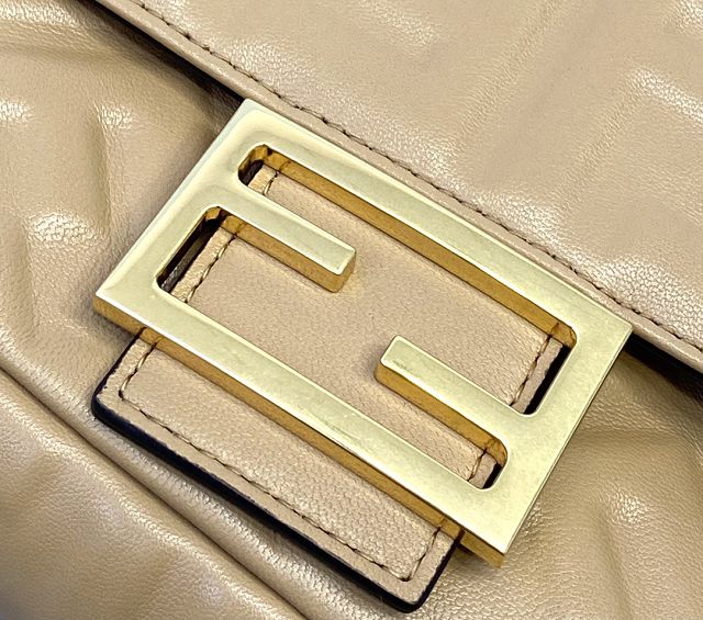 Fendi original lambskin medium baguette bag 8BR600 apricot