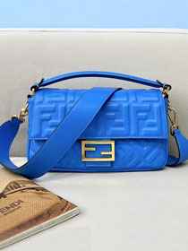 Fendi original lambskin medium baguette bag 8BR600 blue