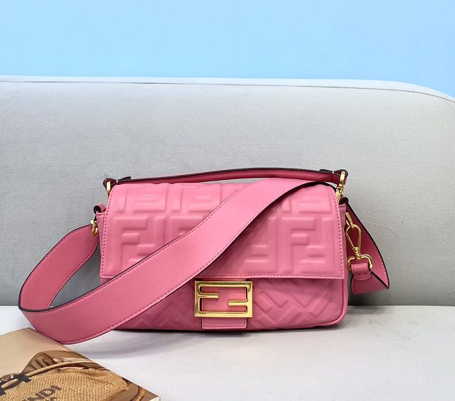 Fendi original lambskin medium baguette bag 8BR600 pink