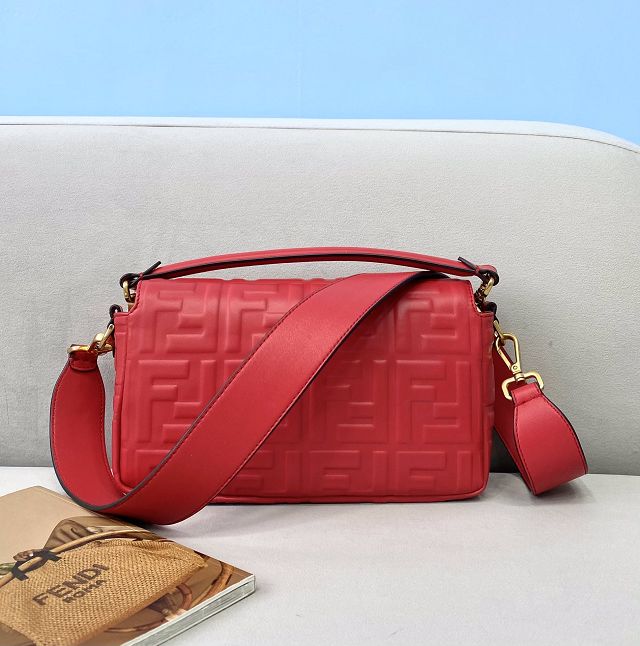 Fendi original lambskin medium baguette bag 8BR600 red