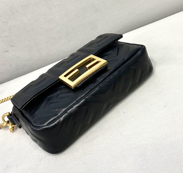 Fendi original lambskin mini baguette bag 8BS017 black