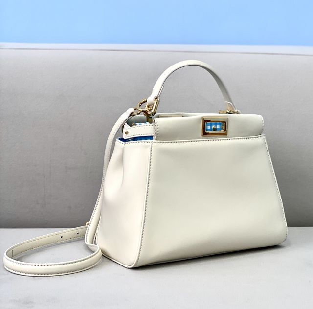 Fendi original lambskin small peekaboo bag 8BN244 white