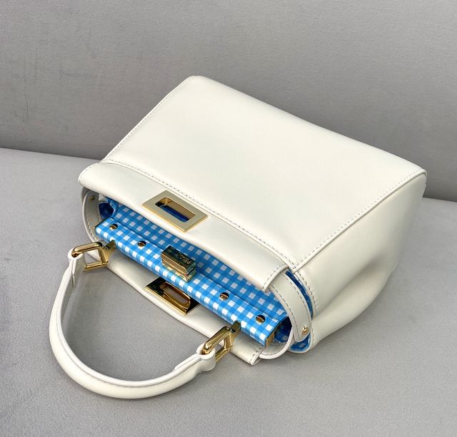 Fendi original lambskin small peekaboo bag 8BN244 white