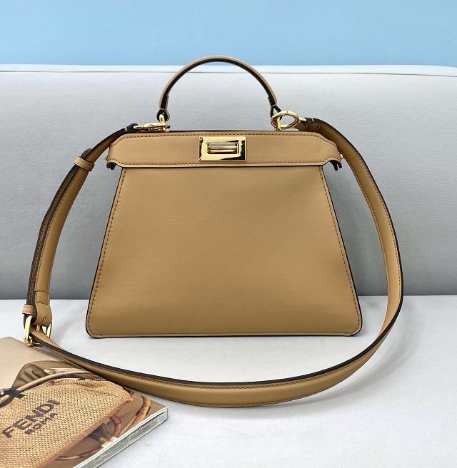 Fendi original calfskin small peekaboo ISeeU bag 8BN327 apricot