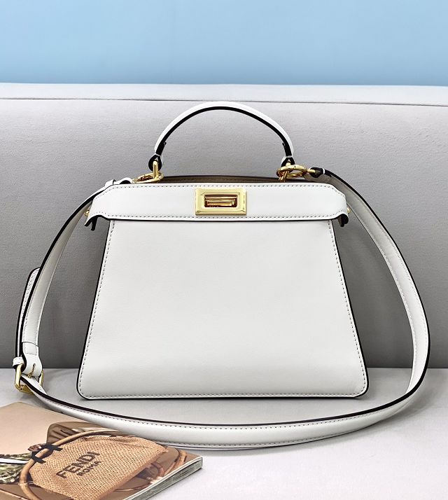 Fendi original calfskin small peekaboo ISeeU bag 8BN327 white