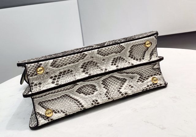 Fendi original python leather small peekaboo ISeeU bag 8BN327 grey