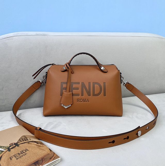 Fendi original calfskin medium by the way boston bag 8BL146 brown