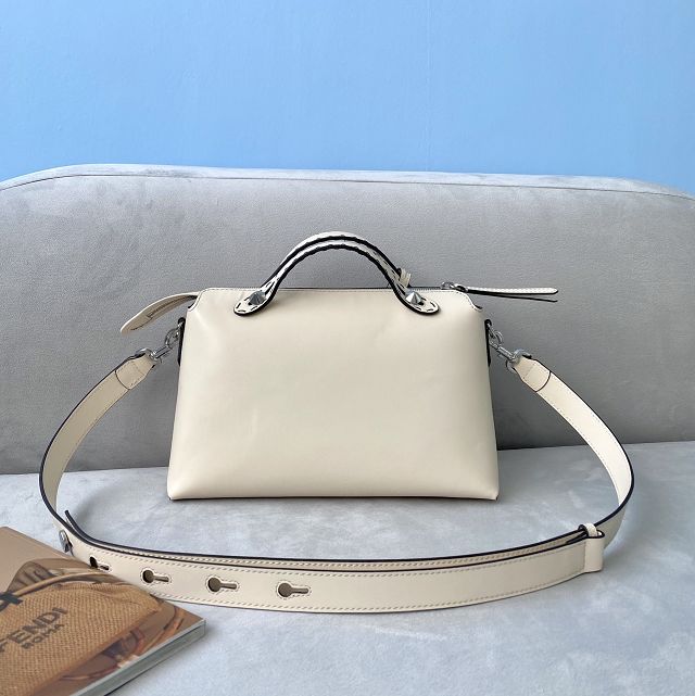 Fendi original calfskin medium by the way boston bag 8BL146 white