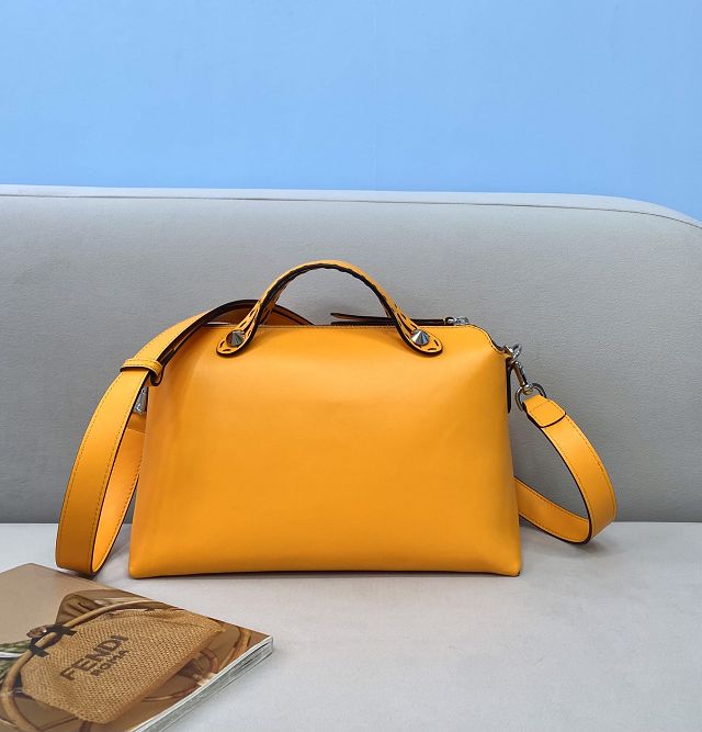 Fendi original calfskin medium by the way boston bag 8BL146 yellow