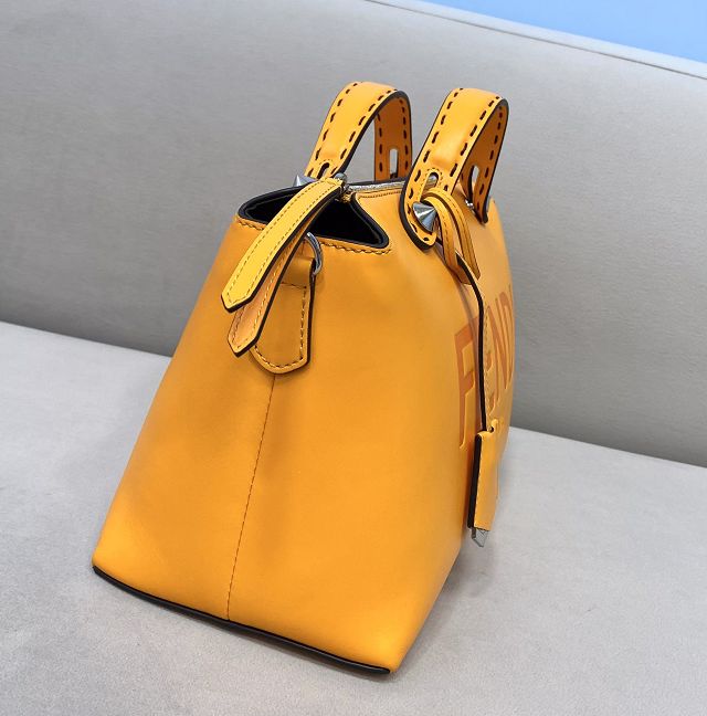 Fendi original calfskin medium by the way boston bag 8BL146 yellow