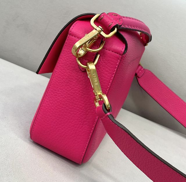 Fendi original grained calfskin medium baguette bag 8BR600 rose red