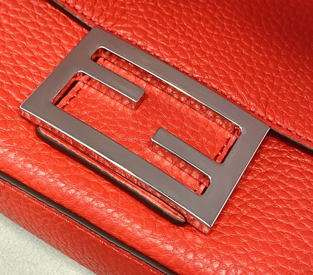 Fendi original grained calfskin mini baguette bag 8BS017 red