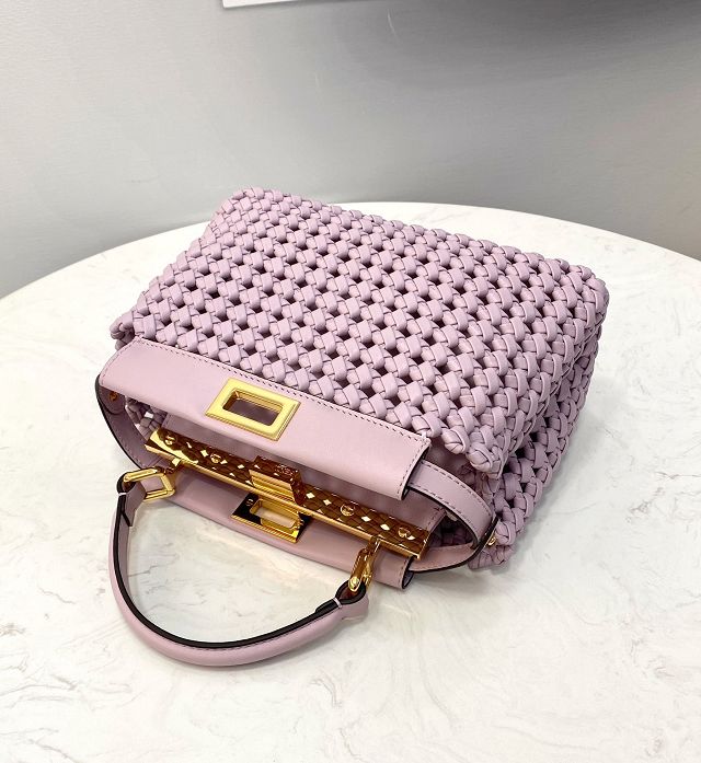 Fendi original lambskin small peekaboo bag 8BN244 light purple