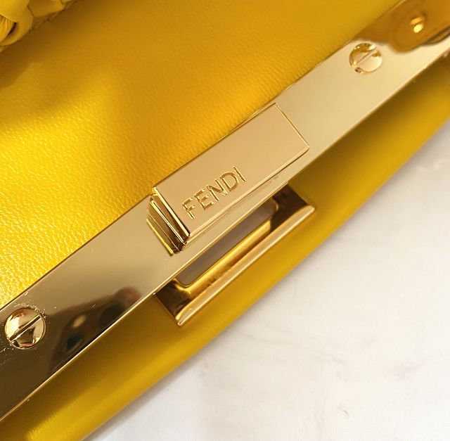 Fendi original lambskin small peekaboo bag 8BN244 yellow