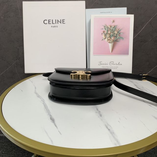 Celine original calfskin teen besace triomphe bag 110413 black