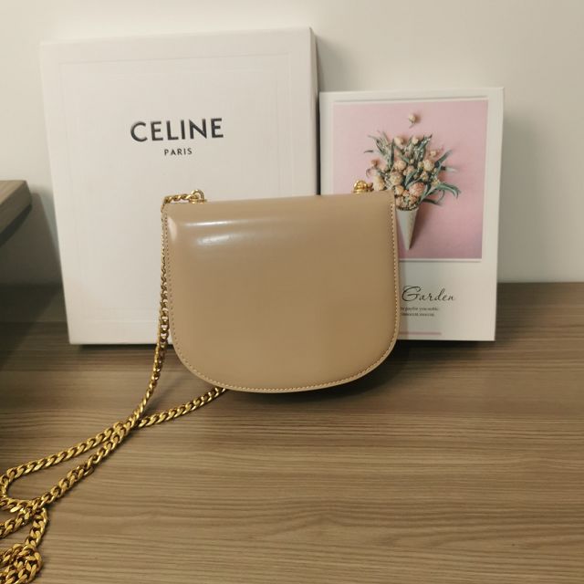 Celine original calfskin teen besace triomphe chain bag 110412 safari