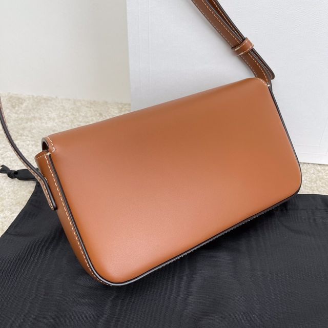 Celine original calfskin triomphe shoulder bag 194143 tan