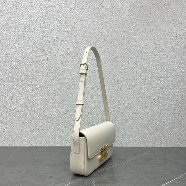 Celine original calfskin triomphe shoulder bag 194143 white