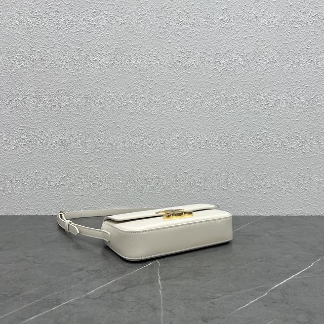 Celine original calfskin triomphe shoulder bag 194143 white