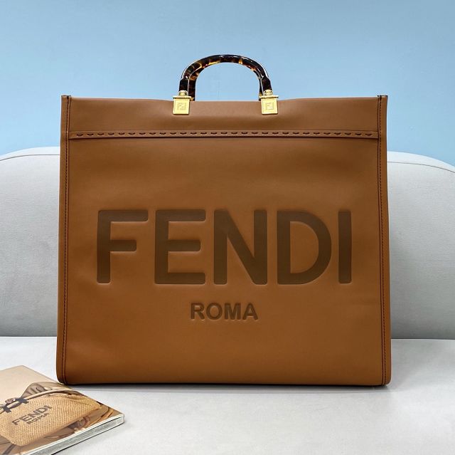 Fendi original calfskin large sunshine shopper bag 8BH372 brown