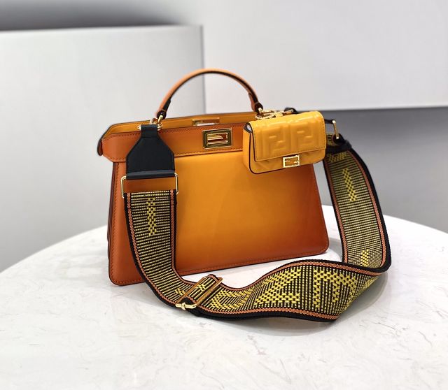 Fendi original calfskin small peekaboo ISeeU bag 8BN330 orange