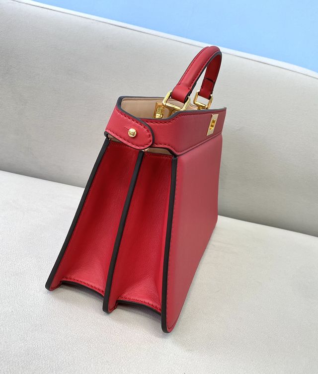 Fendi original calfskin small peekaboo ISeeU bag 8BN330 red