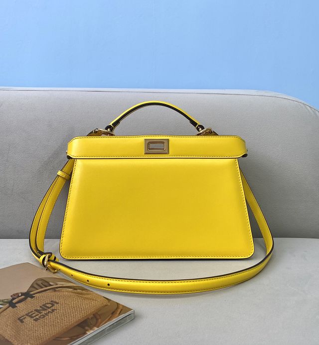 Fendi original calfskin small peekaboo ISeeU bag 8BN330 yellow