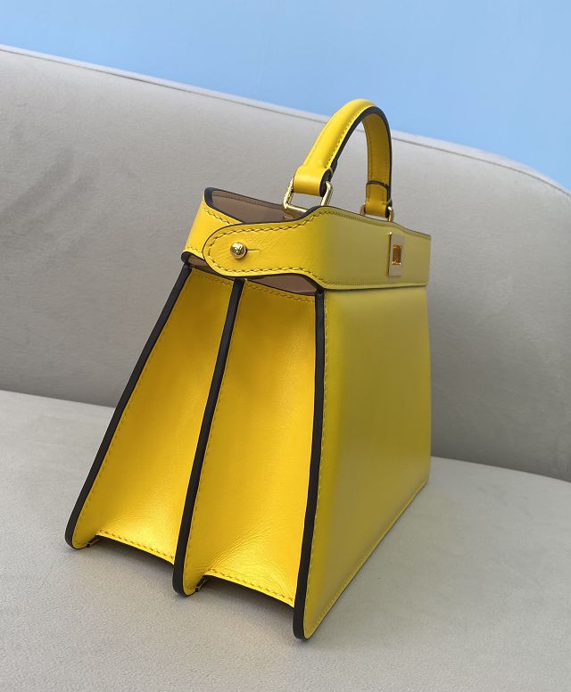 Fendi original calfskin small peekaboo ISeeU bag 8BN330 yellow