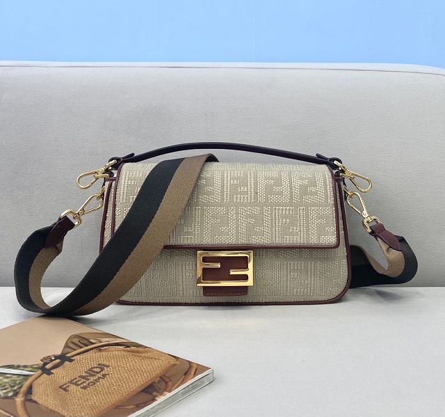 Fendi original canvas medium baguette bag 8BR600 beige