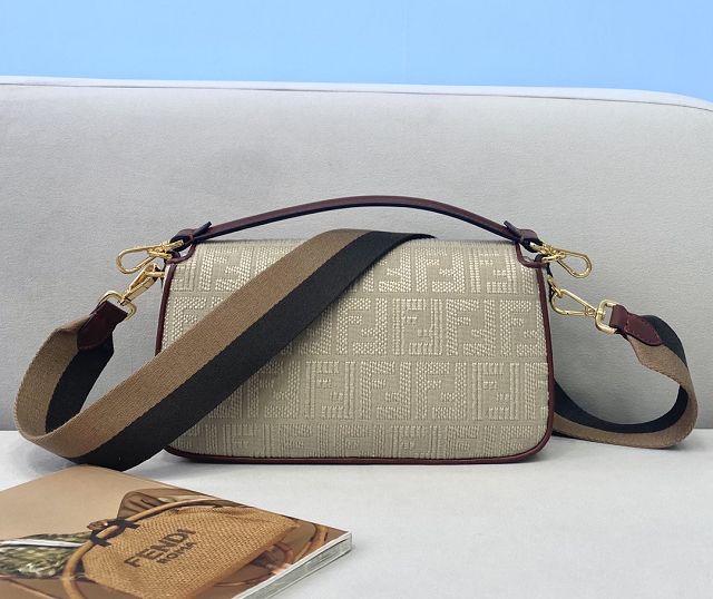 Fendi original canvas medium baguette bag 8BR600 beige