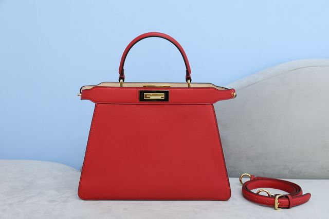 Fendi original calfskin medium peekaboo ISeeU bag 8BN321 red