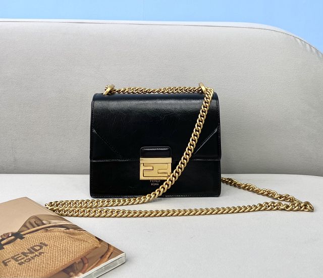 Fendi original calfskin mini kan U bag 8M0513 black