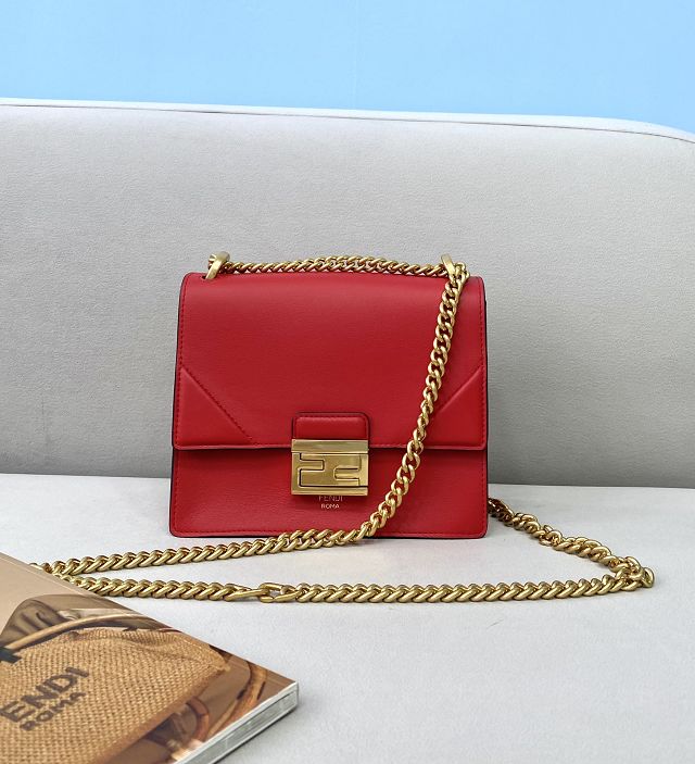 Fendi original calfskin mini kan U bag 8M0513 red