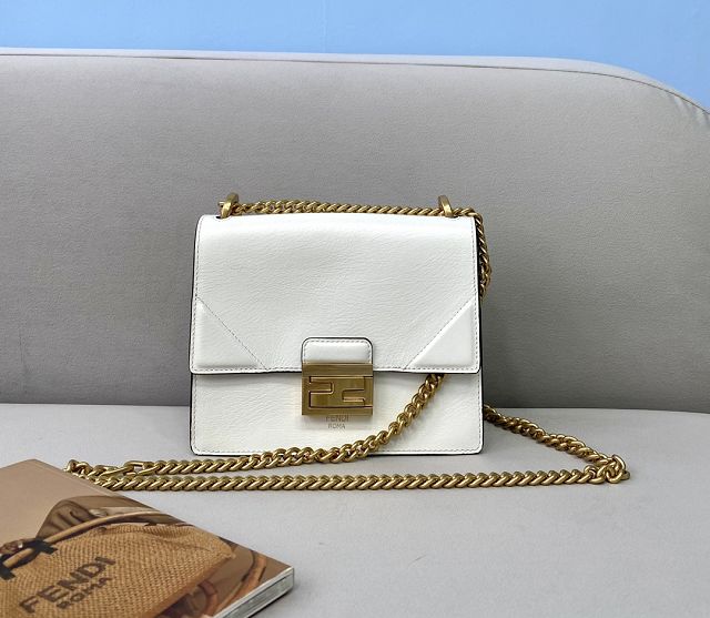 Fendi original calfskin mini kan U bag 8M0513 white