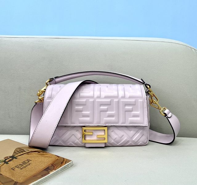 Fendi original lambskin medium baguette bag 8BR600 light purple