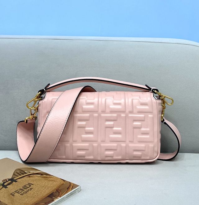 Fendi original lambskin medium baguette bag 8BR600 pink