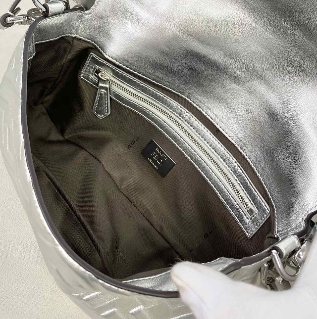 Fendi original lambskin medium baguette bag 8BR600 silver