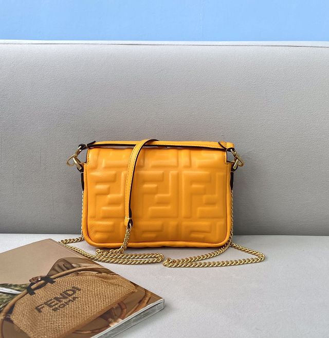 Fendi original lambskin mini baguette bag 8BS017 orange