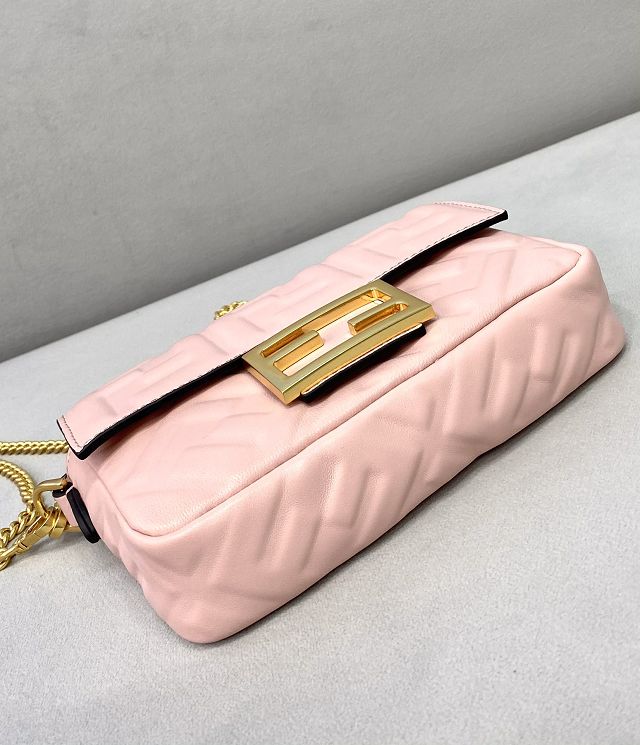 Fendi original lambskin mini baguette bag 8BS017 pink