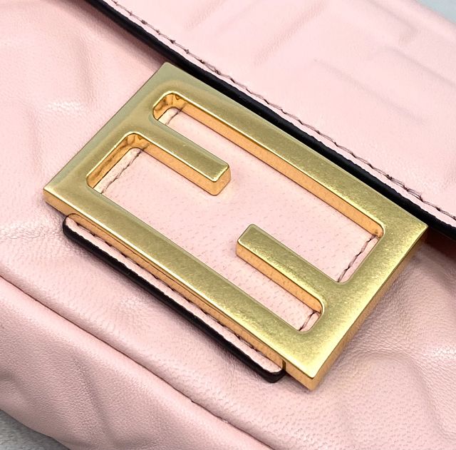 Fendi original lambskin mini baguette bag 8BS017 pink