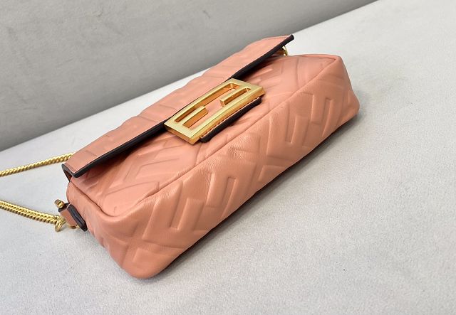 Fendi original lambskin mini baguette bag 8BS017 shrimp pink