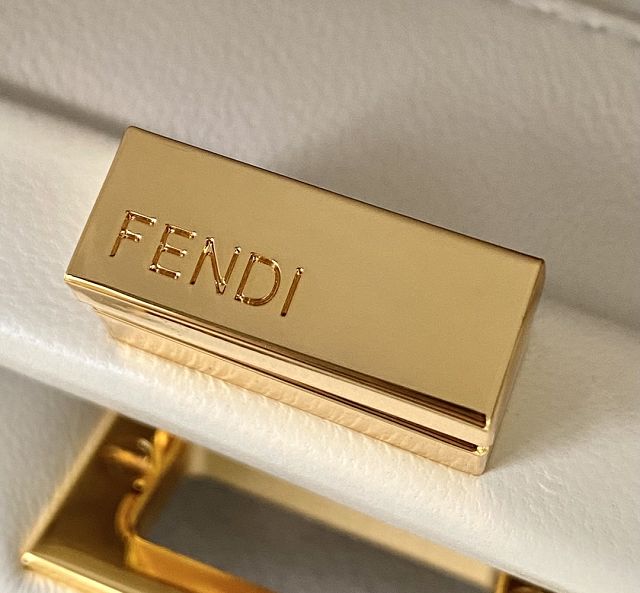 Fendi original lambskin mini peekaboo bag 8BN241 white